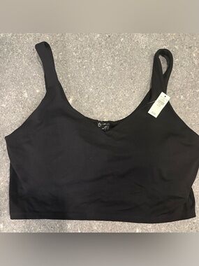Black OFFLINE by Aerie longline sports bra or cropped top.